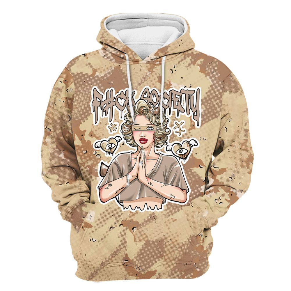 Hoodie To Match Desert Camo 3s - F#ck Xociety Halftone All Over Print