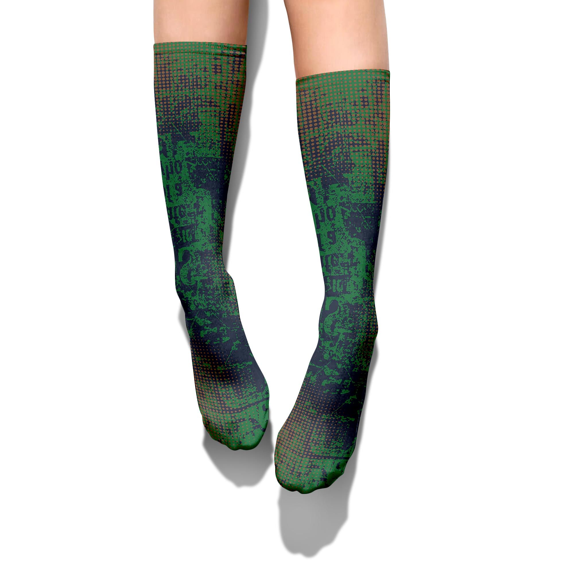 Sock To Match Midnight Navy 13s - Glitch Text Graphic Unisex