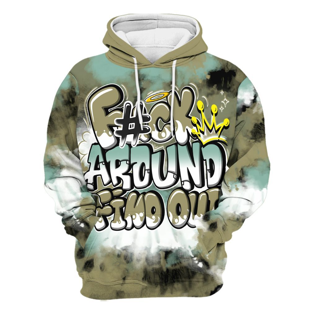Hoodie To Match Dunk Low Suede Olive Aura - Tie Dye FK Around Find Out All Over Print