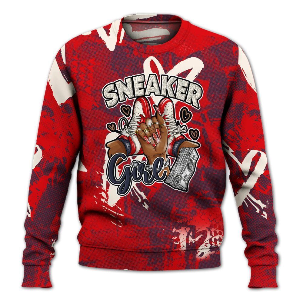 Sweatshirt To Match Low OG Howard University 1s - Sneakerz Girlz Heart Grunge All Over Print