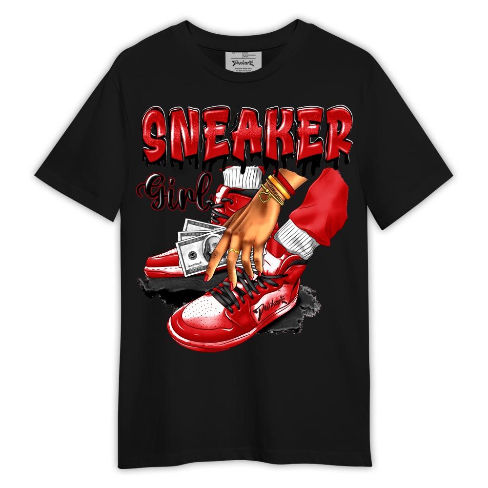 Shirt To Match Shirt Streetwear SNEAKER Girl Money Drip, Bred Reimagined 4s T-- To Match Sneaker Bred Reimagined 4s Graphic Tee NCT