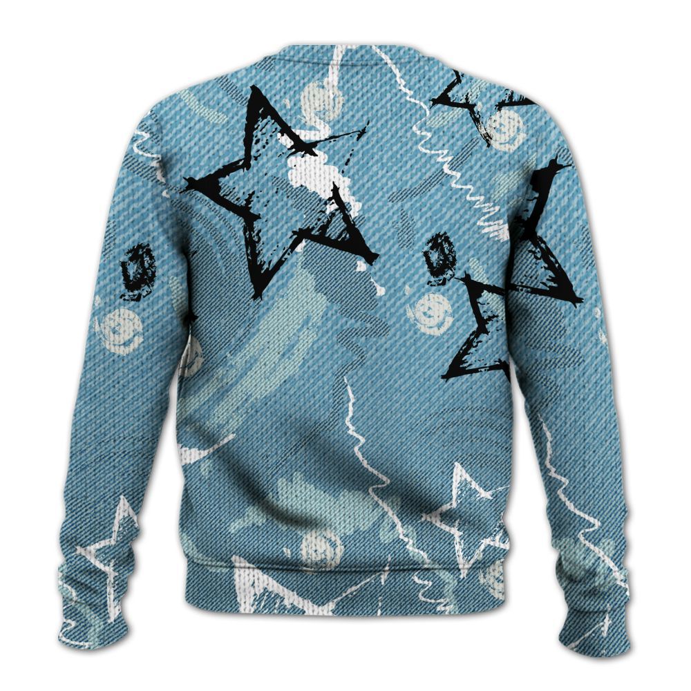 Sweater To Match Denim Worn Blue 2025 4s - Grind Shine Later Drip Graphic