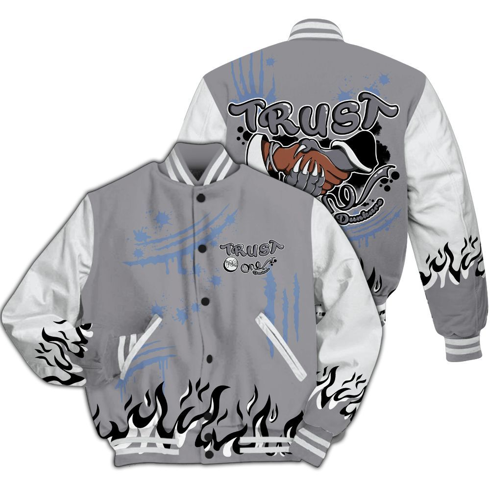 Varsity Jacket To Match Low Cement Grey 11s - Graphic Trust No One All Over Print