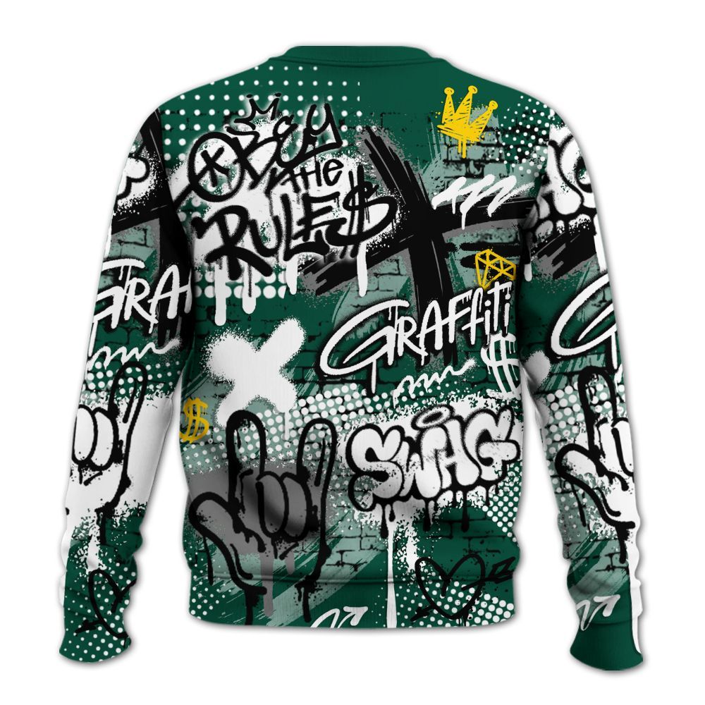 Sweatshirt To Match Oxidized Green 4s - True It Real Graffiti Streetwear All Over Print