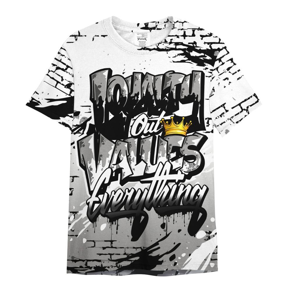 Shirt To Match OG Steel Grey 10s - Values Of Loyalty Drip All Over Print