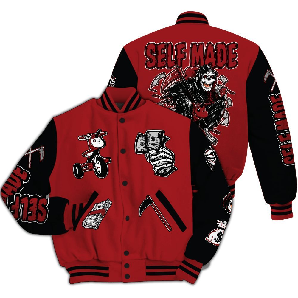 Varsity Jacket To Match Alternate Flu Game 12s - Self Make Skeleton All Over Print
