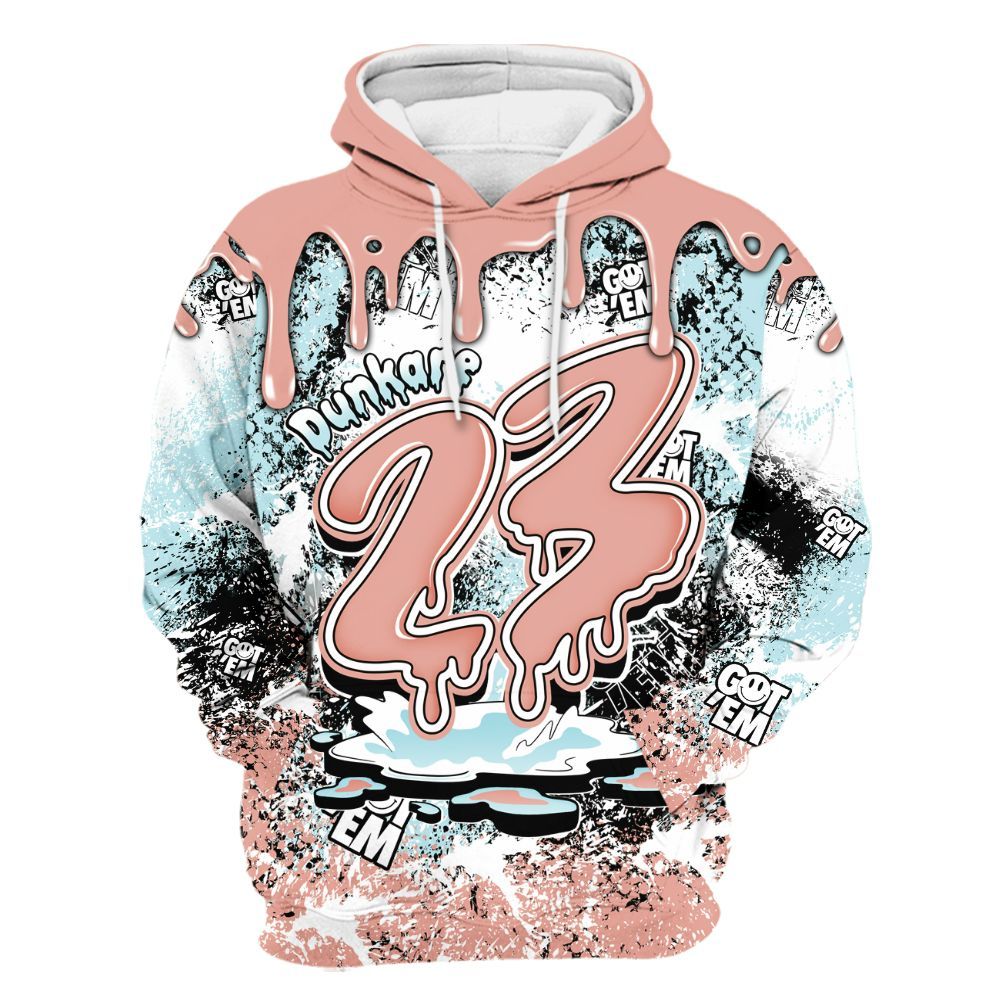 Hoodie To Match Dunk Low Glacier Arctic - Dripping 23 Drip All Over Print