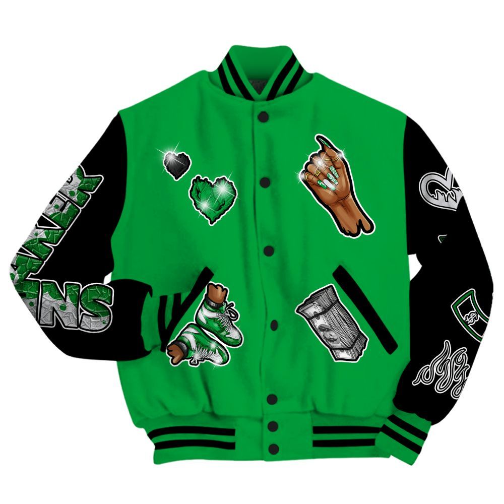 Varsity Jacket To Match Low Lucky Green 1s - Sneakerz Girlz All Over Print