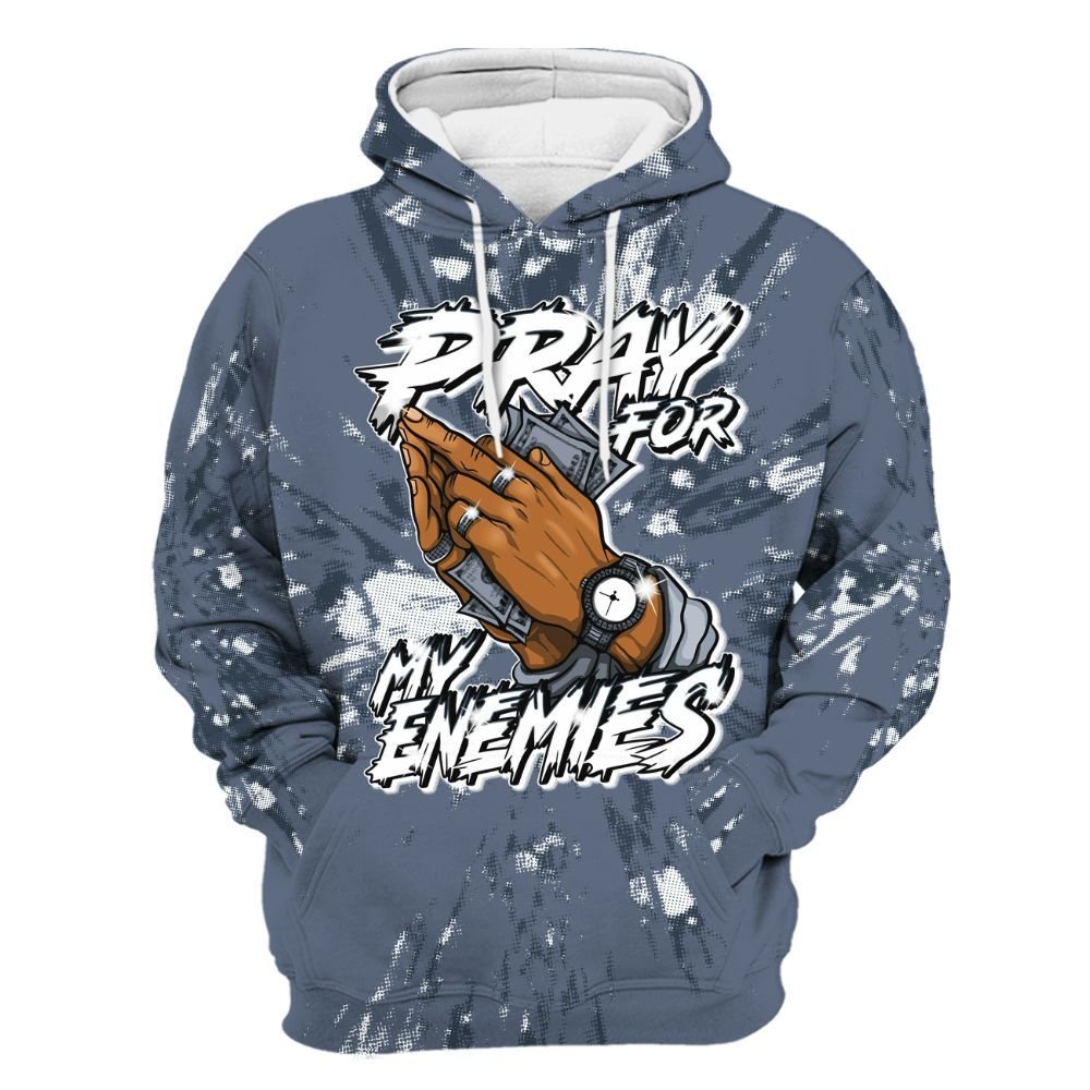 Hoodie To Match Low Diffused Blue 11s - Prayed For Enemies Graphic Luxury All Over Print
