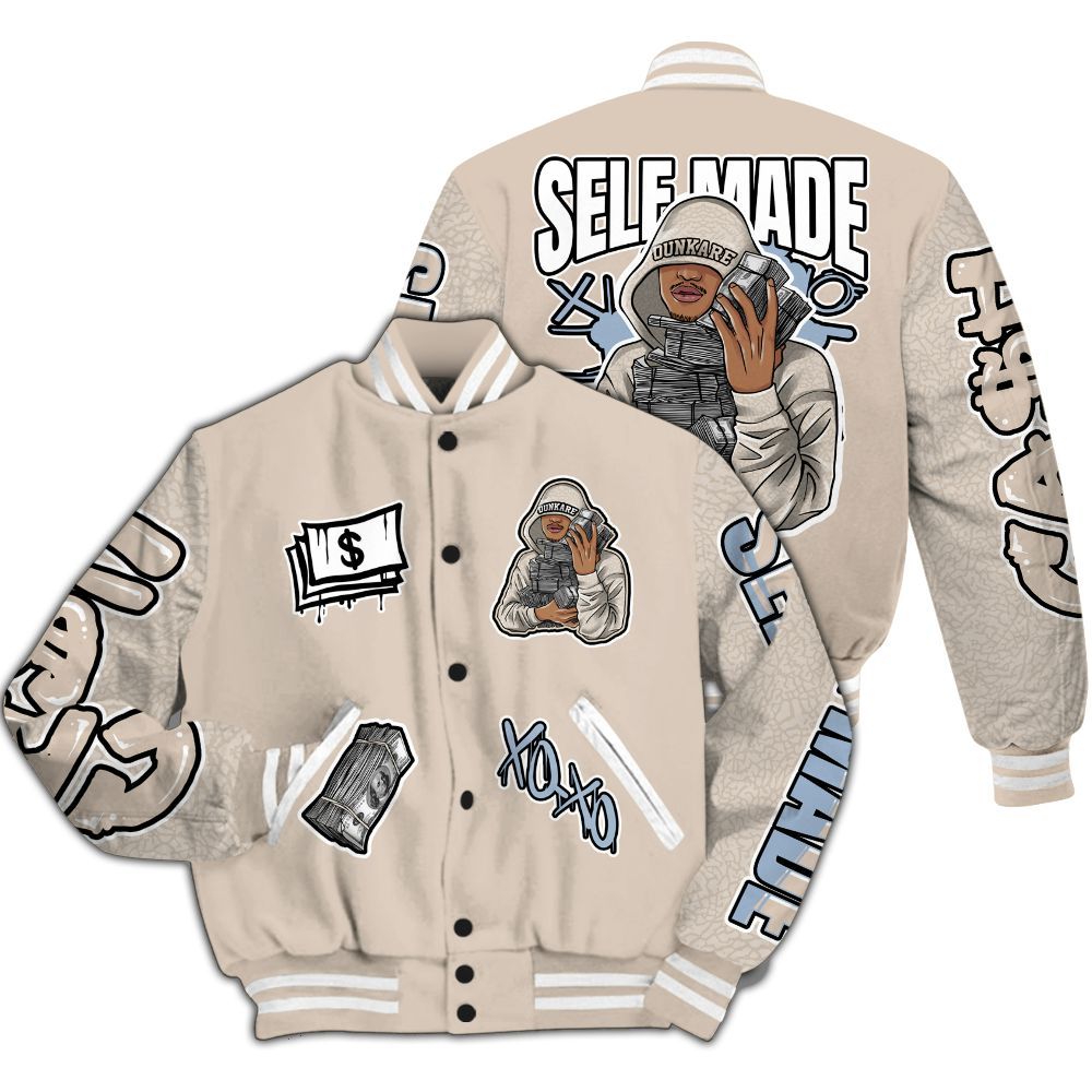 Varsity Jacket To Match Desert Sand 3s - Selfmade Unique All Over Print