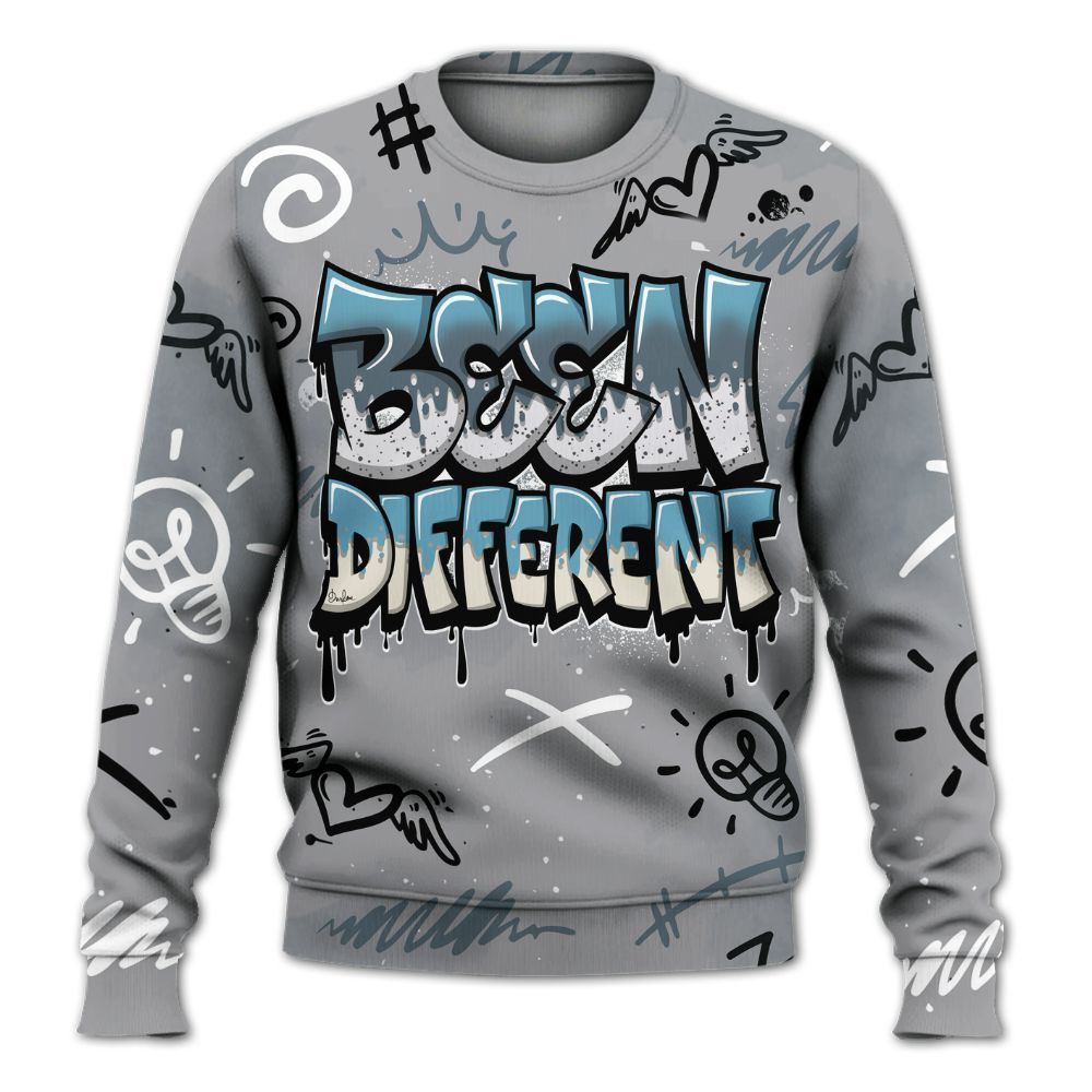 Sweatshirt To Match Retro Light Graphite Wolf Grey 5s - Drip Been Di2ferent All Over Print