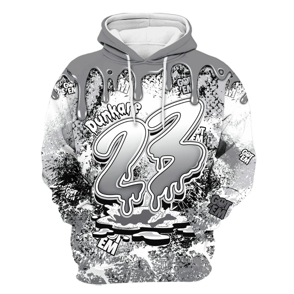 Hoodie To Match Retro Wolf Grey 5s - Dripping 23 Drip All Over Print