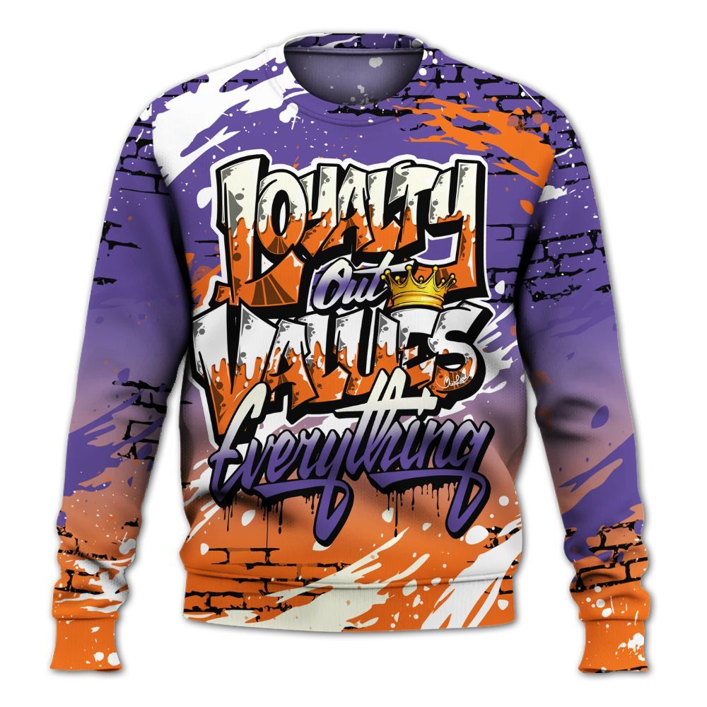 Sweatshirt To Match Air Max Waffle SP Voltage Purple - Values Of Loyalty Drip All Over Print