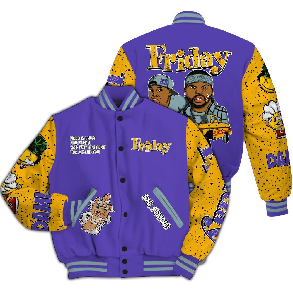 Varsity Jacket To Match Imperial Purple 4s - Friday Sneaker Stress Style All Over Print
