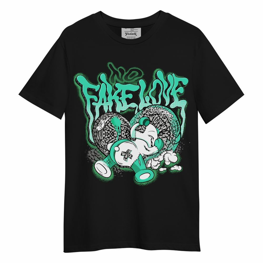 Shirt To Match Black Green Glow 3s - No Fake Love Green Glow 3s Unisex Shirt