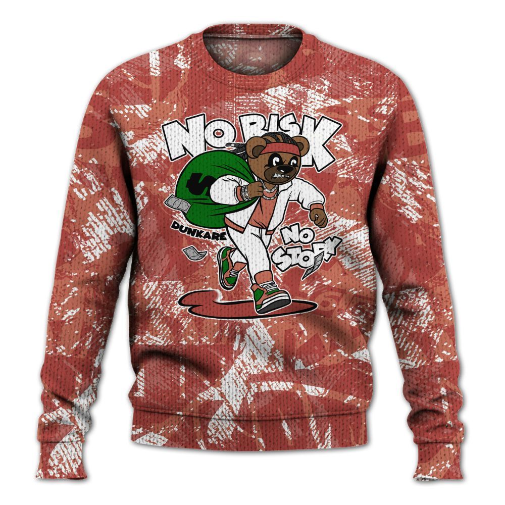 Knitted Sweater To Match Dune Red 13s - Certain Bear Abstract Graffiti