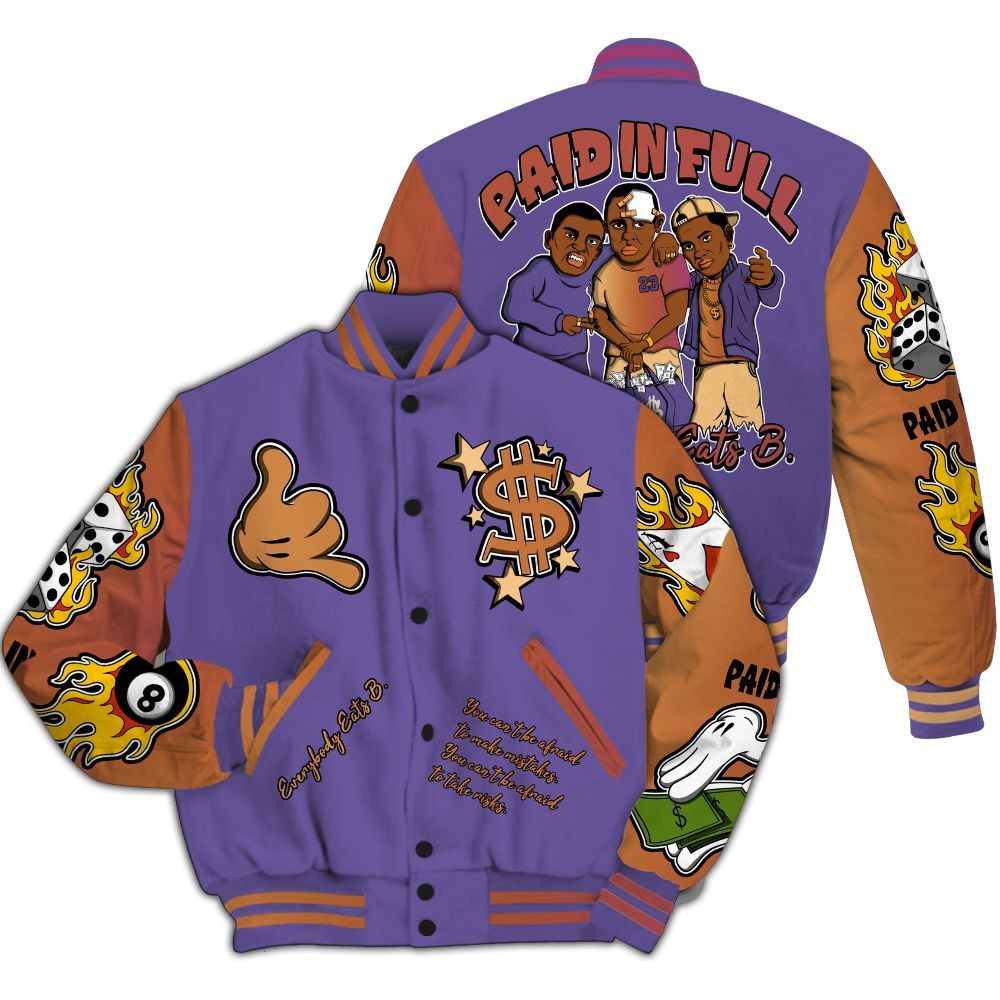 Varsity Jacket To Match Book Sunset 1s - Everybody Paid In Full Graphic All Over Print