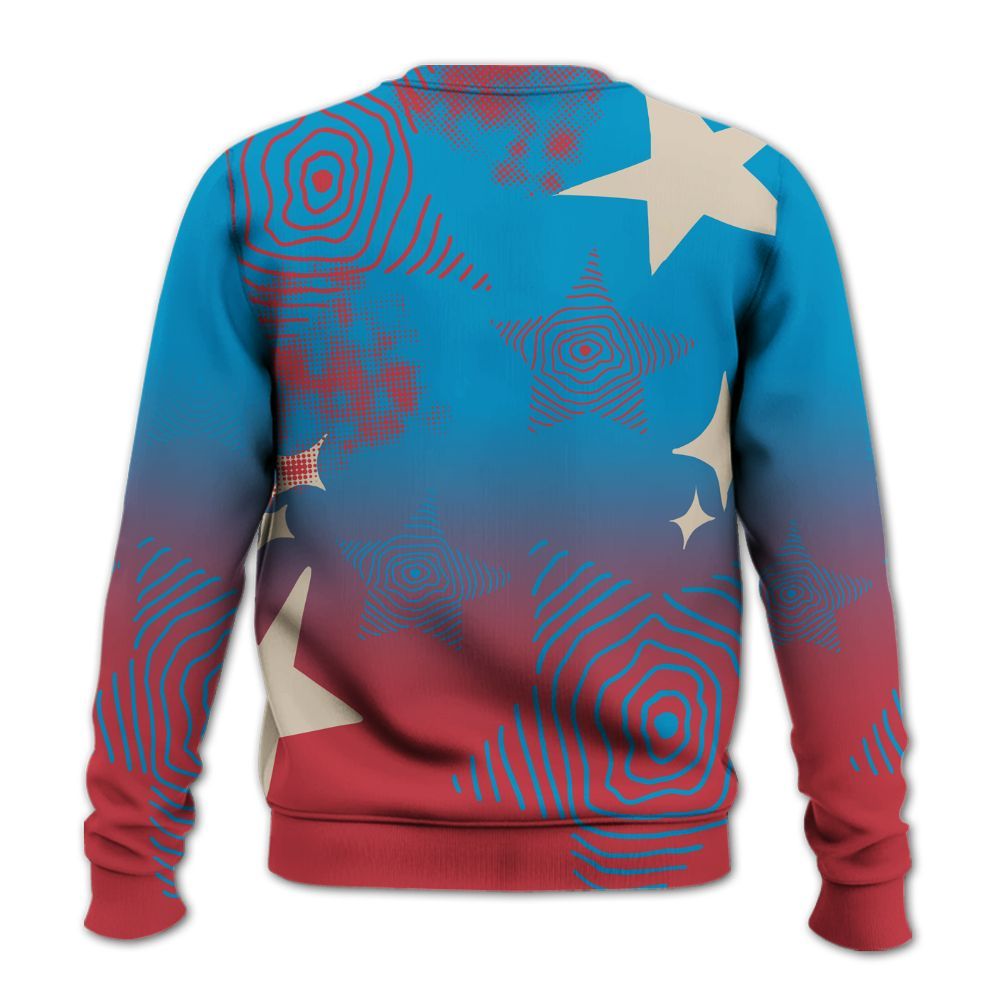 Sweatshirt To Match High OG University Red Dark Powder Blue 1s - Sneakerz Girlz Unique Starz All Over Print