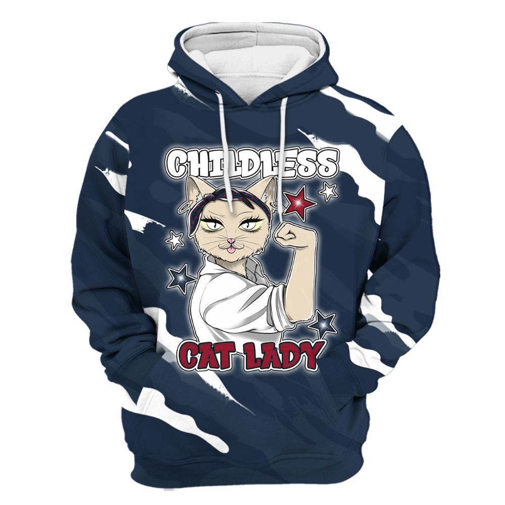Hoodie To Match Retro Olympic 6s - Childless Kat Lady All Over Print