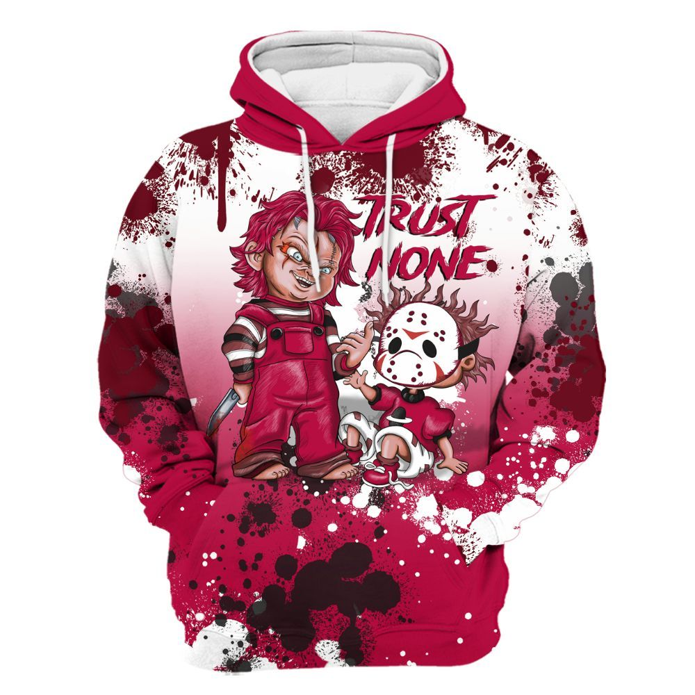 Hoodie To Match Retro Chicago 2s - Trust No One Scary All Over Print