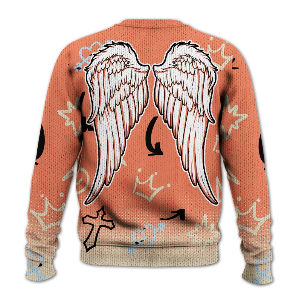 Knitted Sweater To Match DJ Khaled Crimson Bliss 5s - God Guide Me Bear Graphics