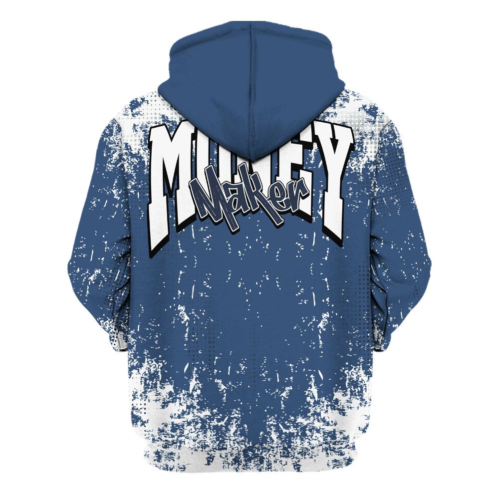 Hoodie To Match Midnight Navy 4s - Move In Silence Money Street Retro All Over Print