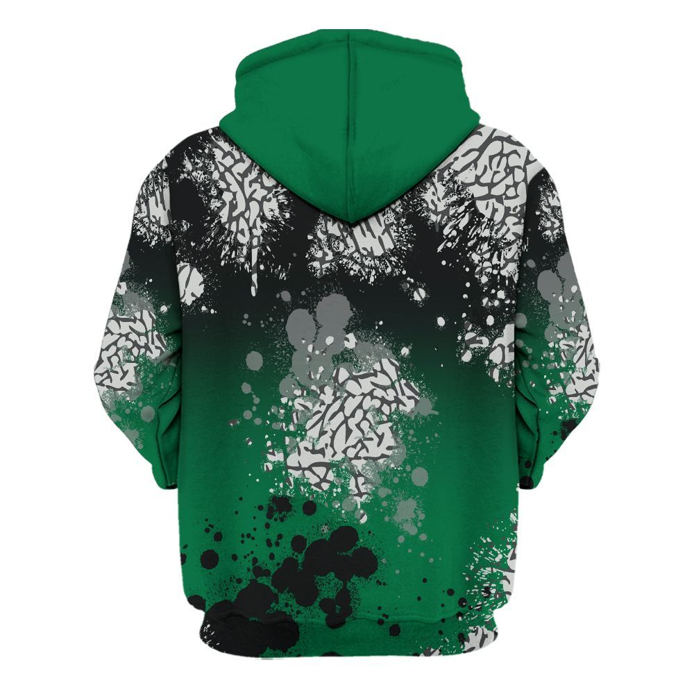 Hoodie To Match Pine Green 3s - God Blessed Ink Drip All Over Print