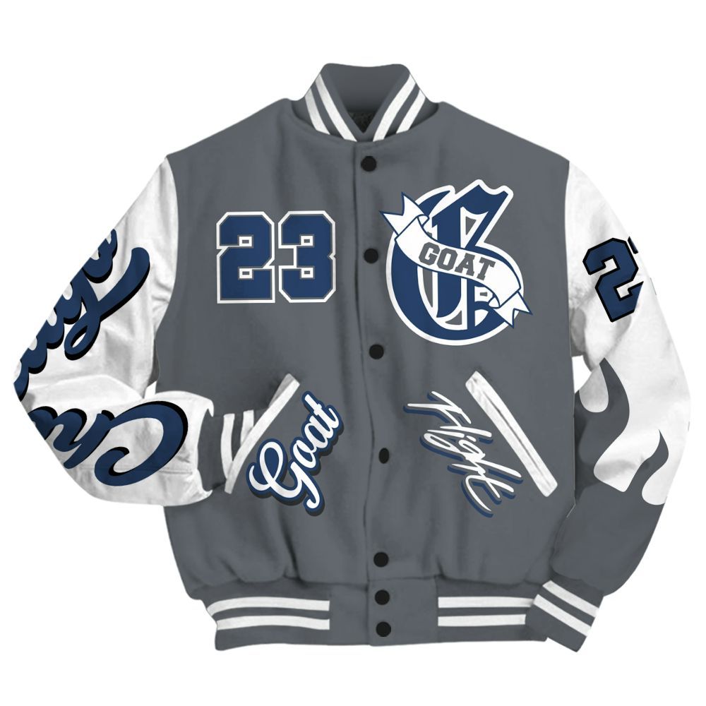 Varsity Jacket To Match Flint Grey 9s - The G.O.A.T Streetwear All Over Print