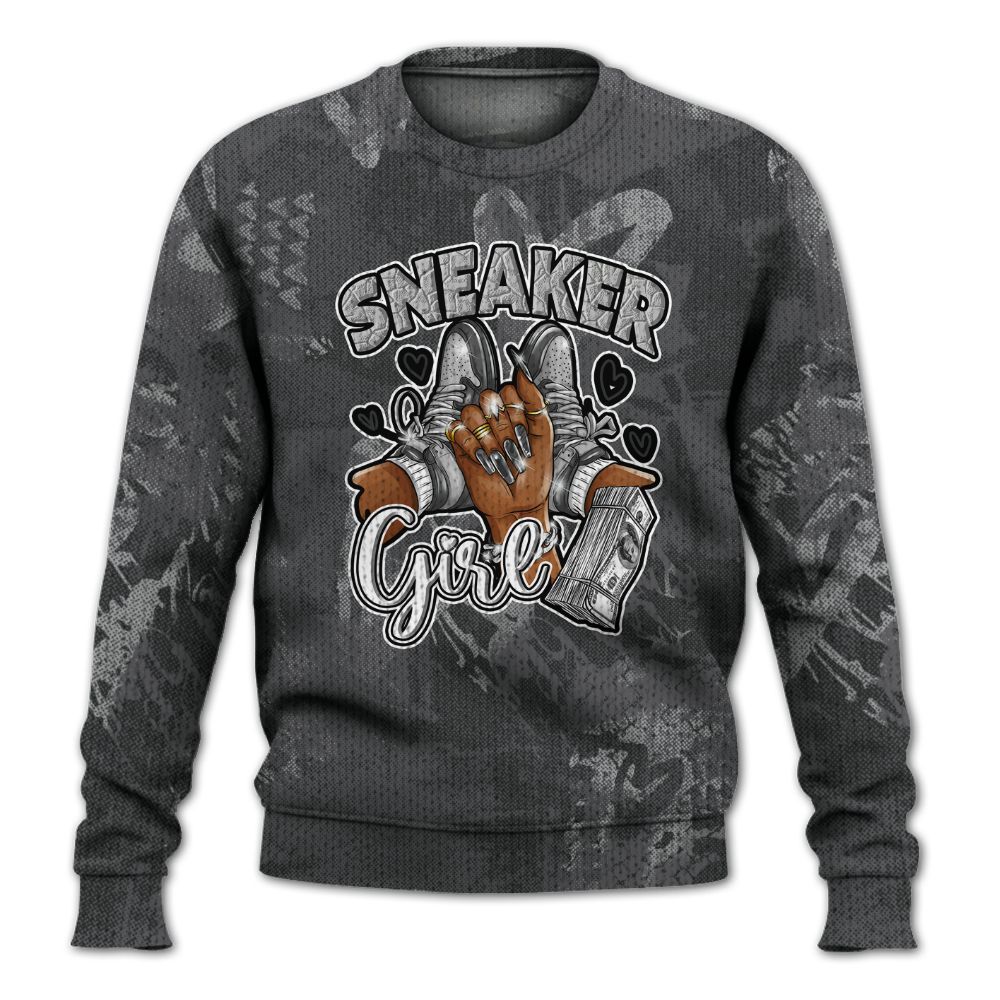 Knitted Sweater To Match White Thunder 4s - Sneakerz Girlz Heart Grunge