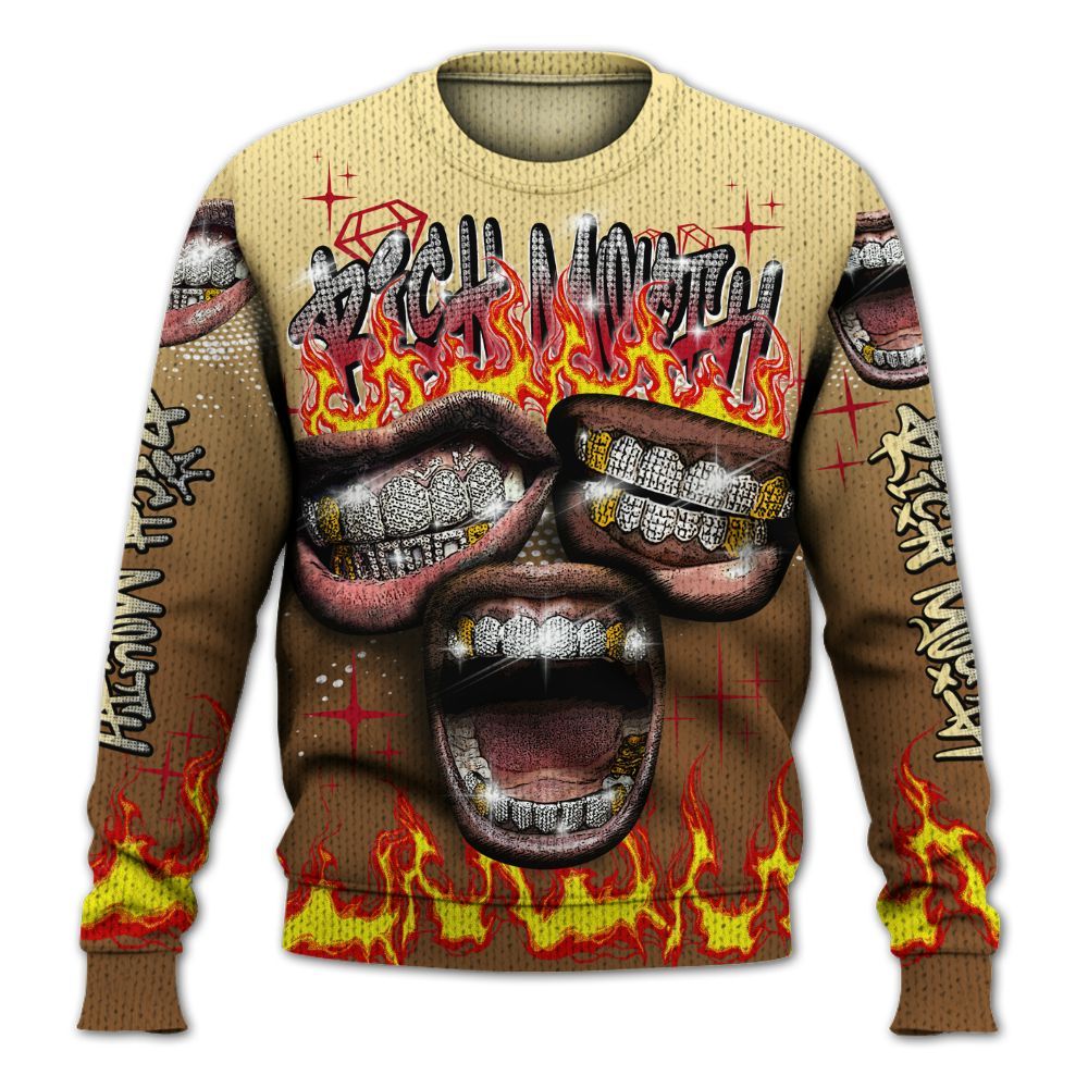 Knitted Sweater To Match Air Max 90 Escape - Rich Mouth Fire Rap Retro 90s