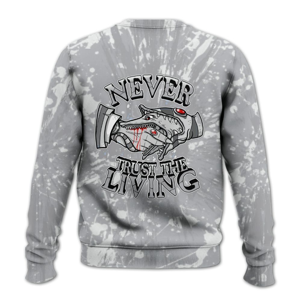 Sweatshirt To Match Low OG Wolf Grey 1s - Never Trusting Living Graphic Halloween All Over Print