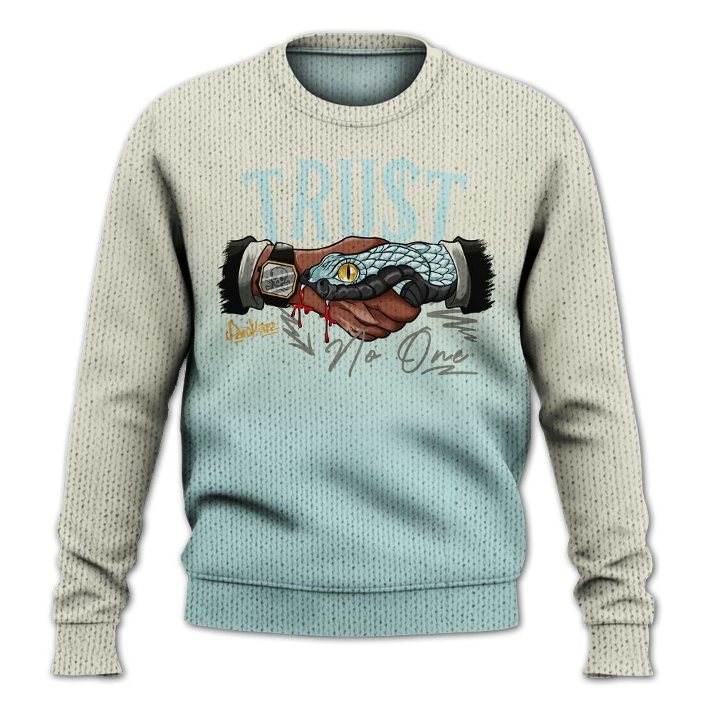 Knitted Sweater To Match Pure Platinum 4s - Snake Trust No One Drip