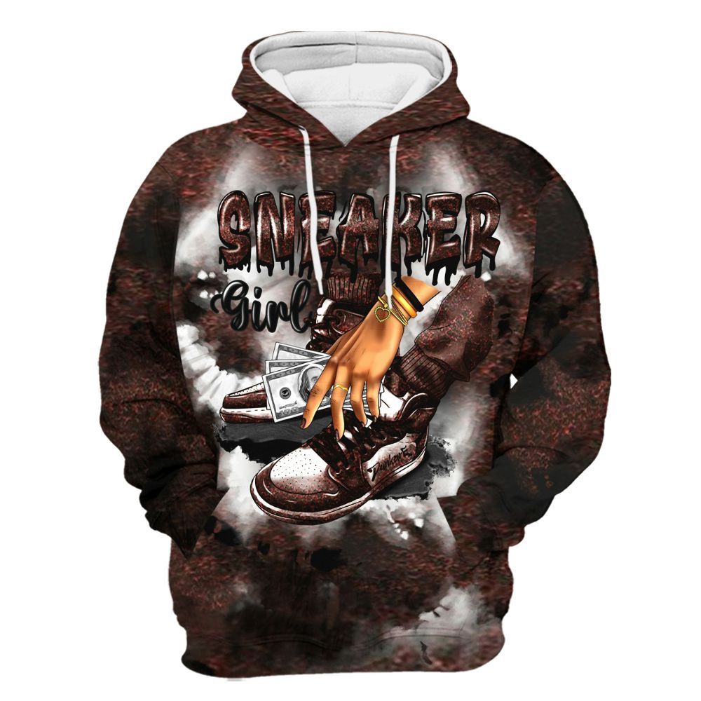 Hoodie To Match Air Force 1 Low Halloween Skull 2024 - SNEAKER Girl Money Drip Tie Dye All Over Print