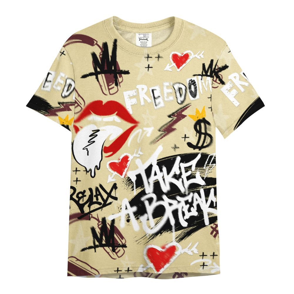 Shirt To Match Women Phantom 12s - Take Break Freedom Graffiti Streetwear All Over Print