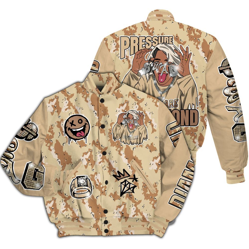 Varsity Jacket To Match Desert Camo 3s - Pressures Makes Varsity Jacket To Match All Over Print