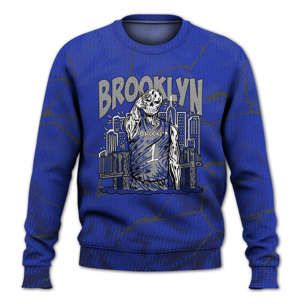 Knitted Sweater To Match Air Max Plus Black Racer Blue - Brooklyn's Skeleton Crack