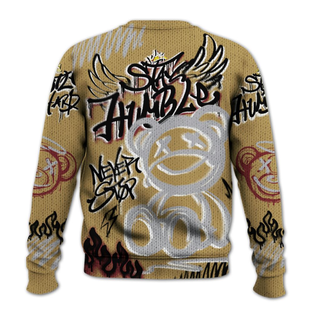 Knitted Sweater To Match Kobe 4 Gold Medal - Humble Drip Streetwear Graffity