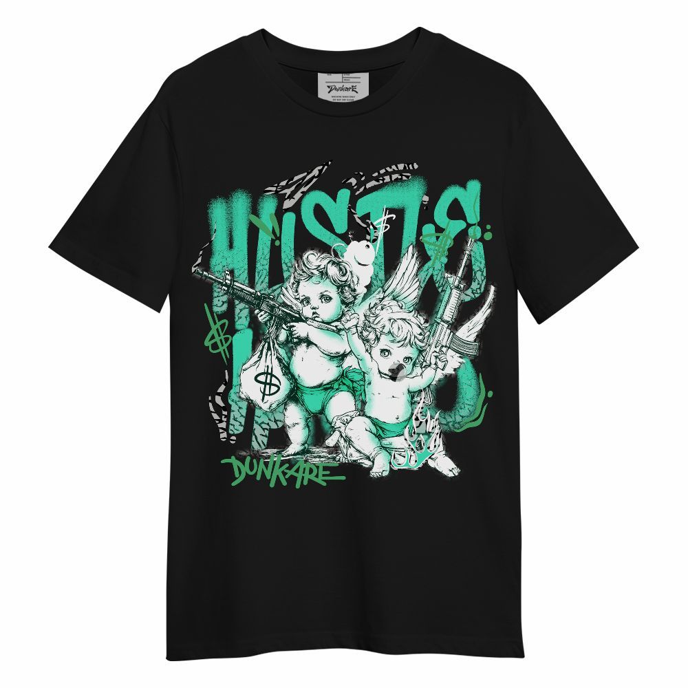 Shirt To Match Black Green Glow 3s - Hustle Hard Angel Green Glow 3s Unisex Shirt