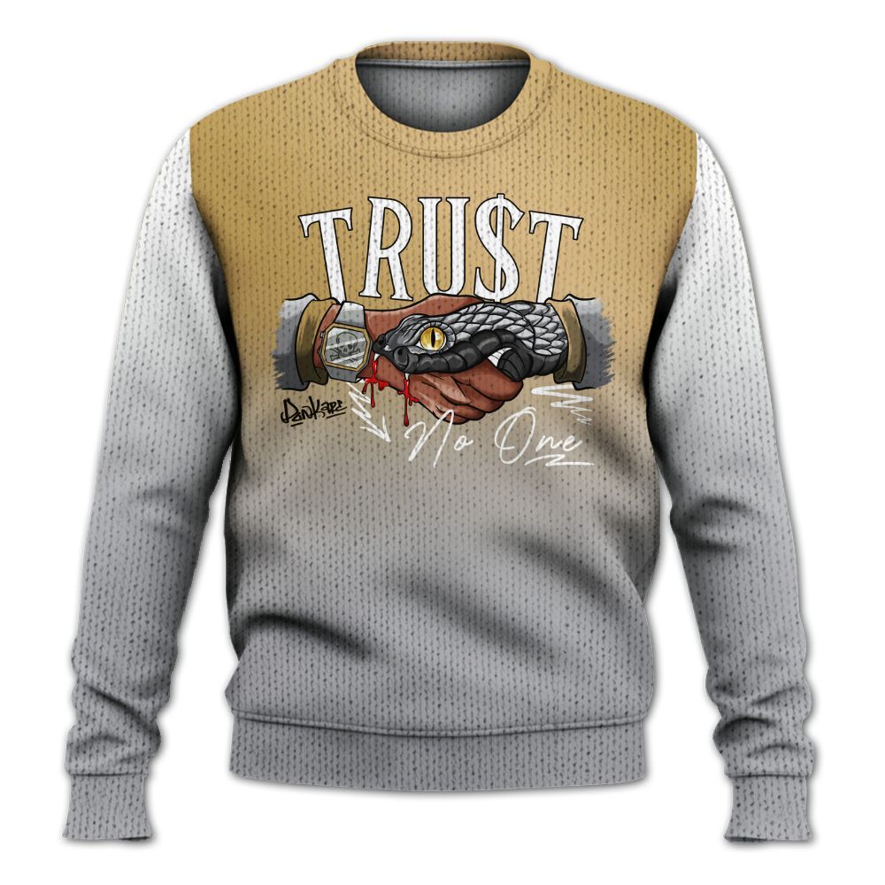 Sweater To Match Retro High OG Cool Grey 1s - Snake Trust No One Drip Graphic