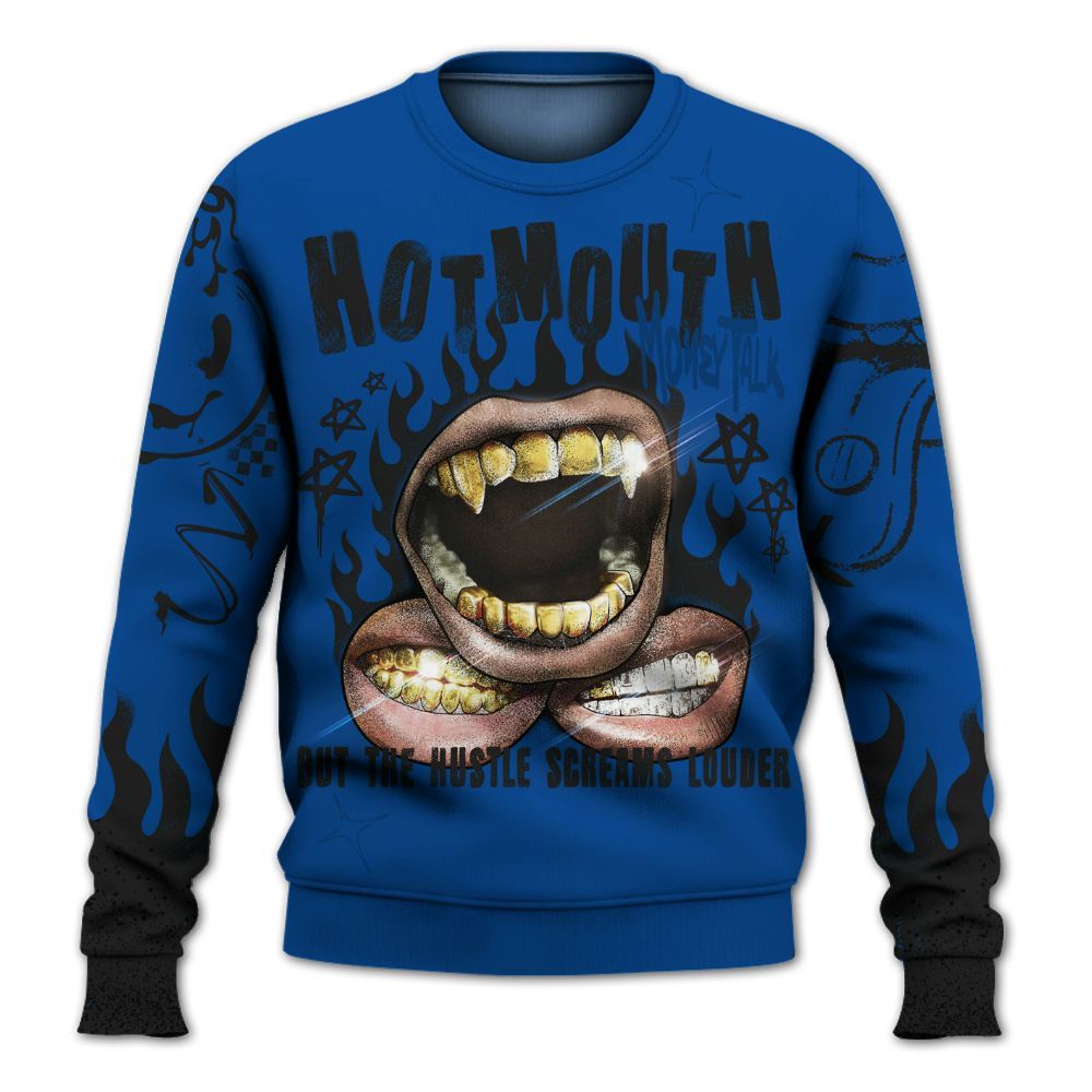 Sweatshirt To Match Low 85 Royal 1s - Mouth Burning Street Style All Over Print