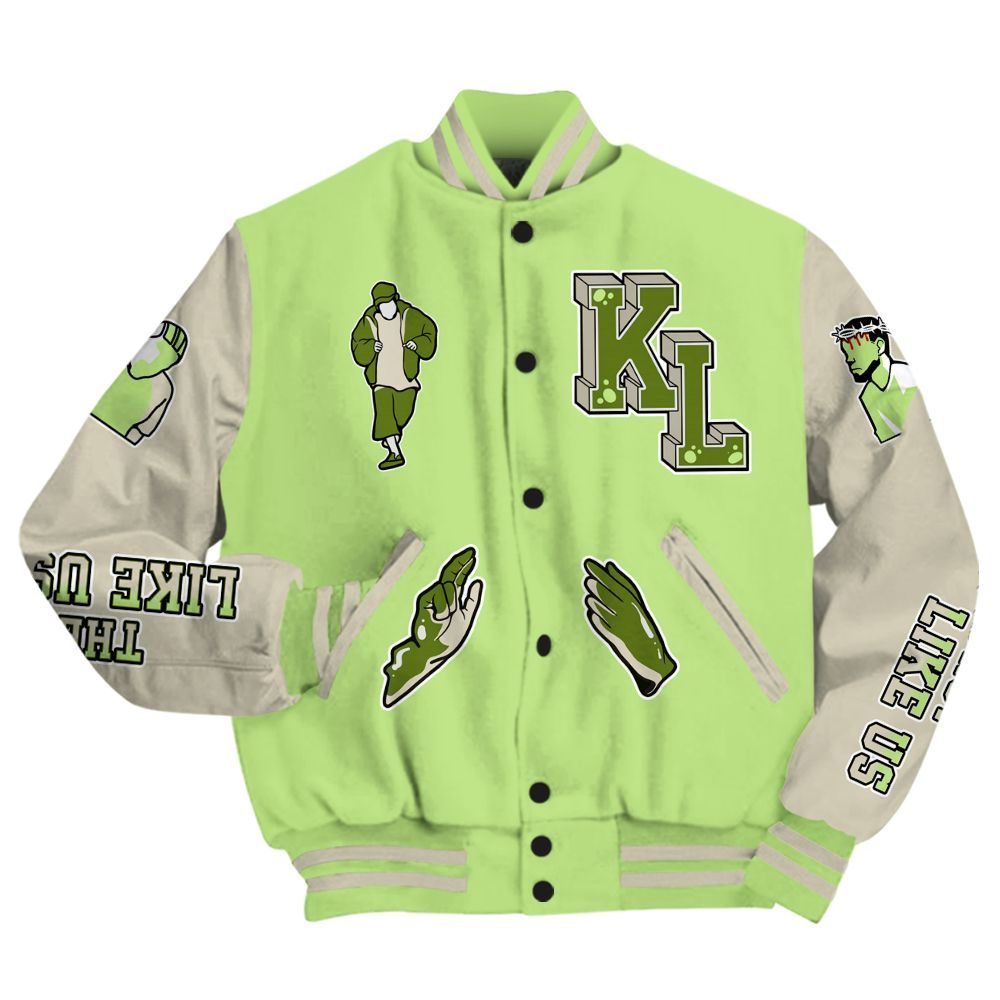 Varsity Jacket To Match Air Max Stussy Action Green - Dislike Us Graphic All Over Print