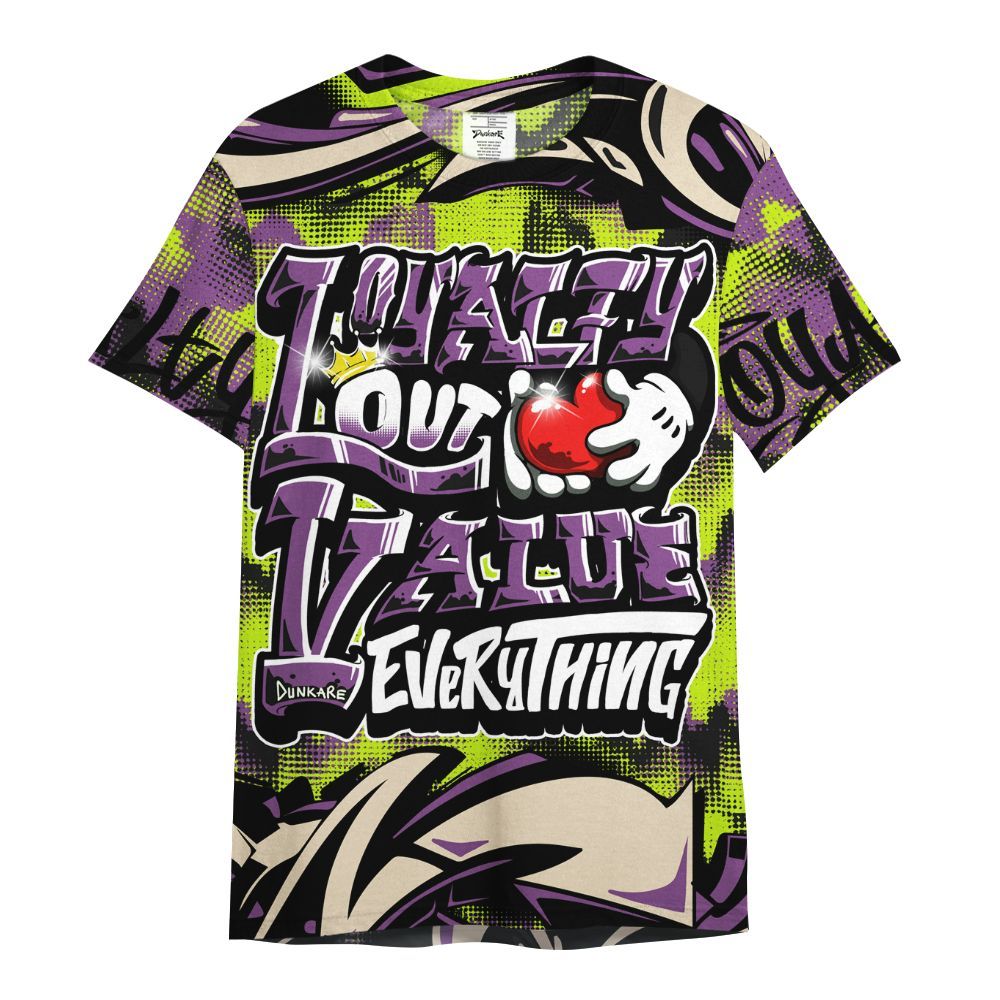 Shirt To Match GS Black Barely Volt 11s - Loyalty Out Value Graffiti All Over Print