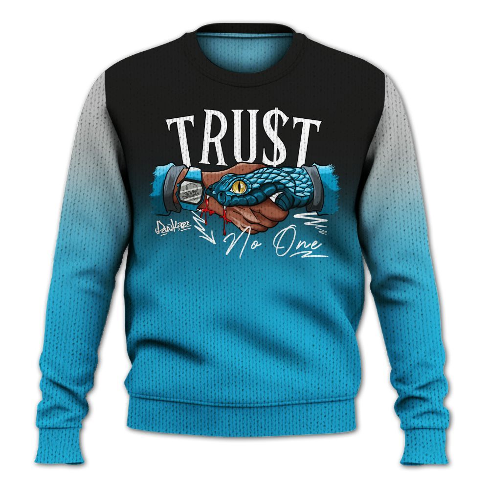 Sweater To Match Black University Blue 2026 14s - Snake Trust No One Drip Graphic