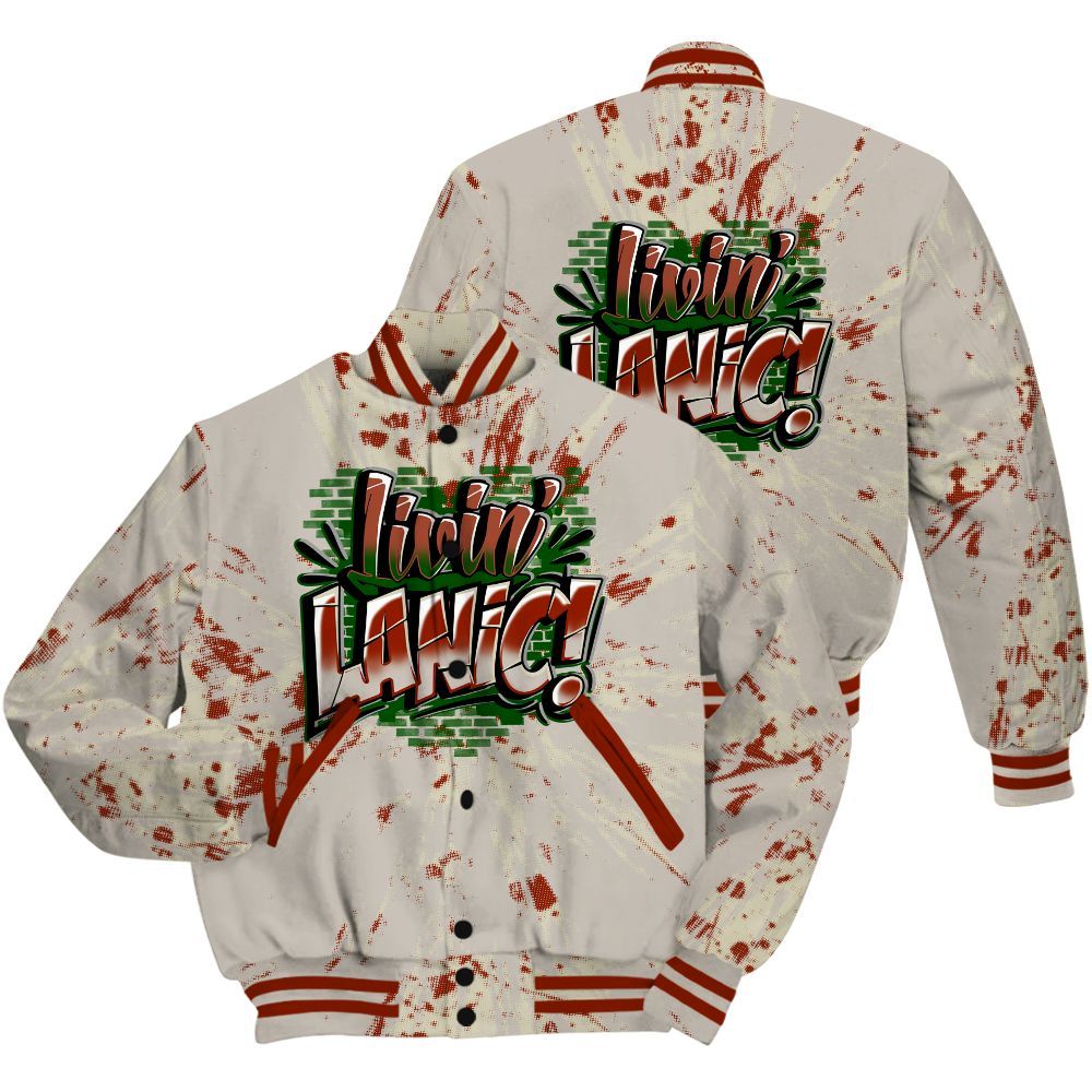 Varsity Jacket To Match El Grito 5s Shirt - Living Large Graphic Luxury All Over Print