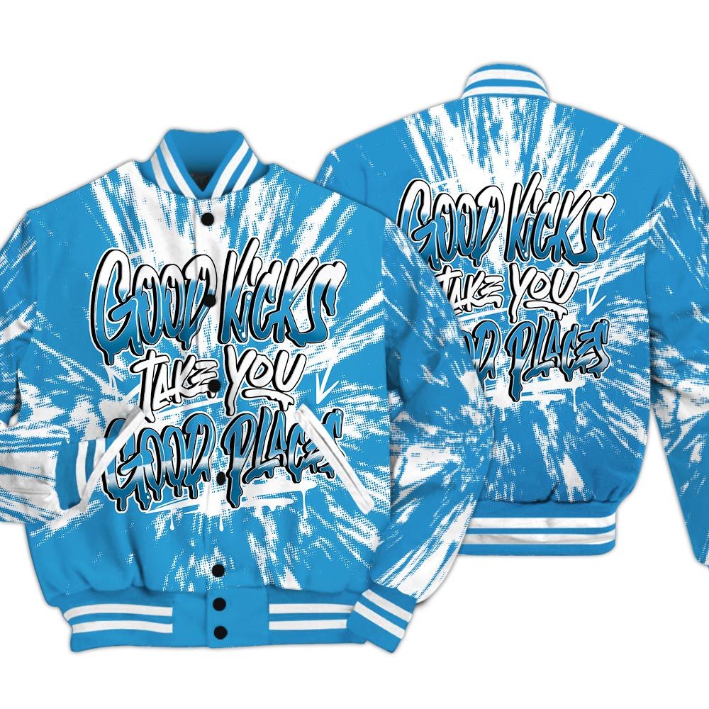 Varsity Jacket To Match Powder Blue 9s - Good Kick Good Places Luxury Varsity Jacket Unisex