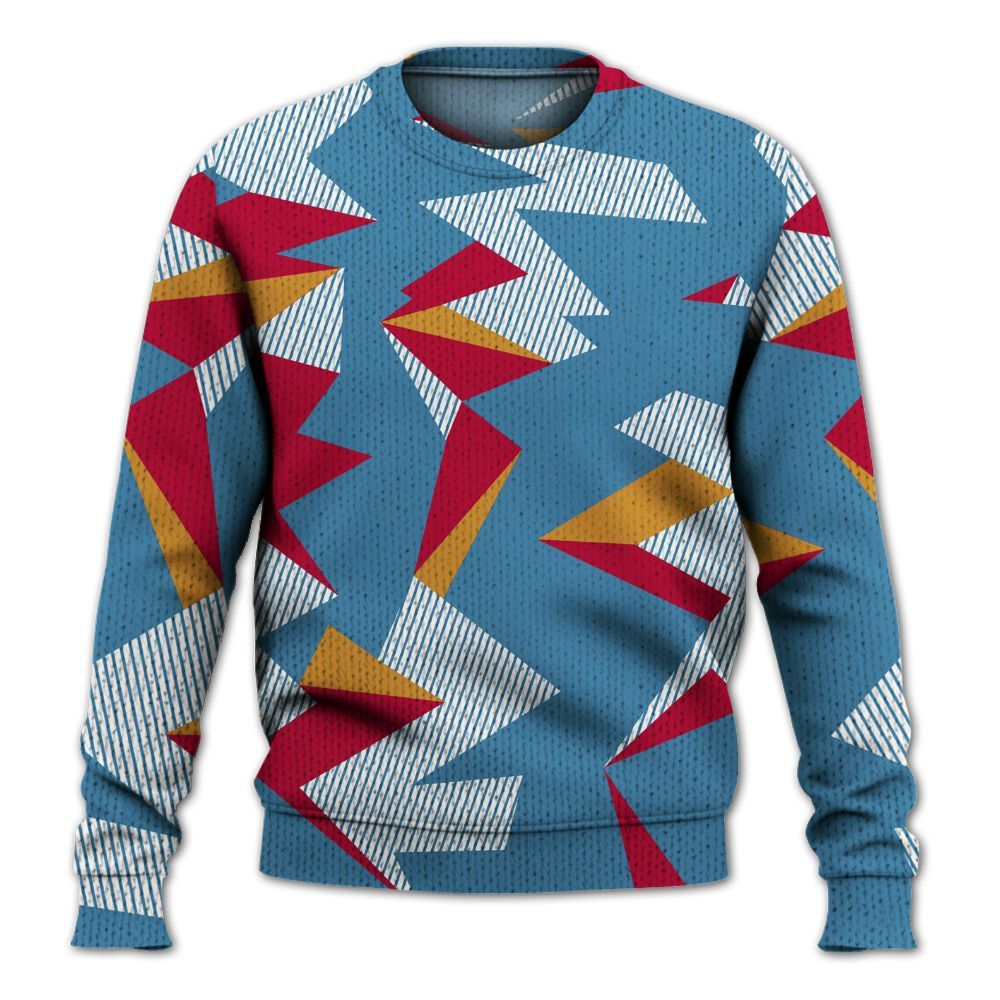 Knitted Sweater To Match GS Messy Room 4s - Geometric Camouflage Pattern