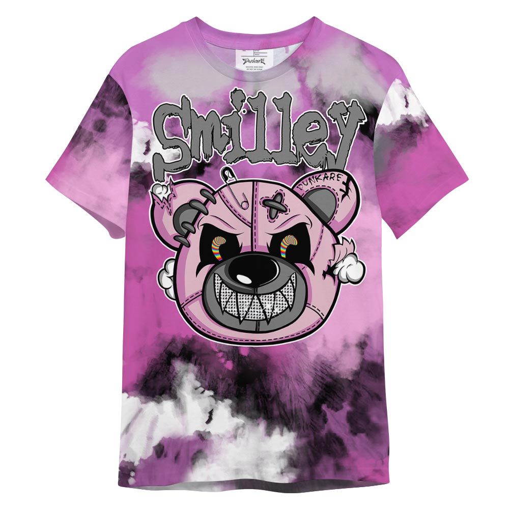 Shirt To Match Hyper Violet 4s T- - Smilley Bear T- Shirt Graphic Tie Dye Unisex 2101 NCMD