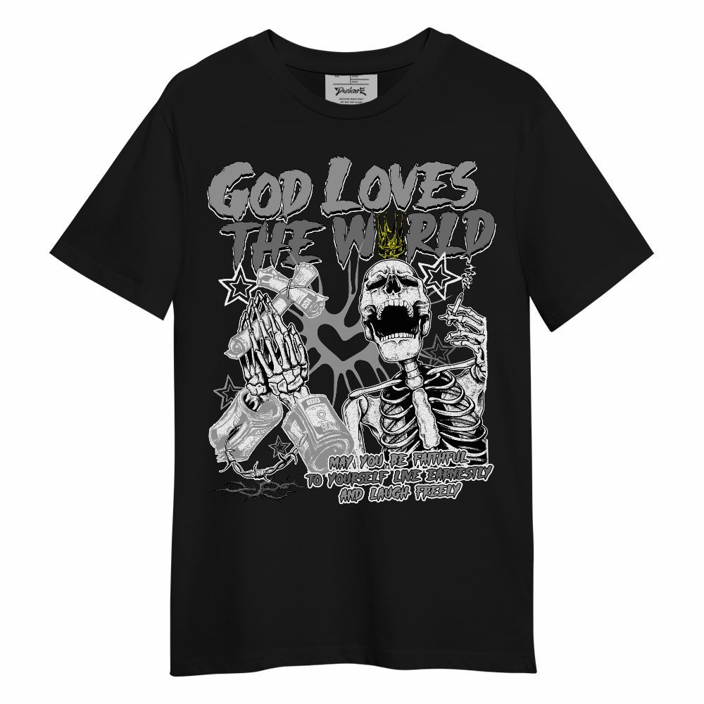 Shirt To Match Black Wolf Grey 12s - God Loves The World Unisex Shirt