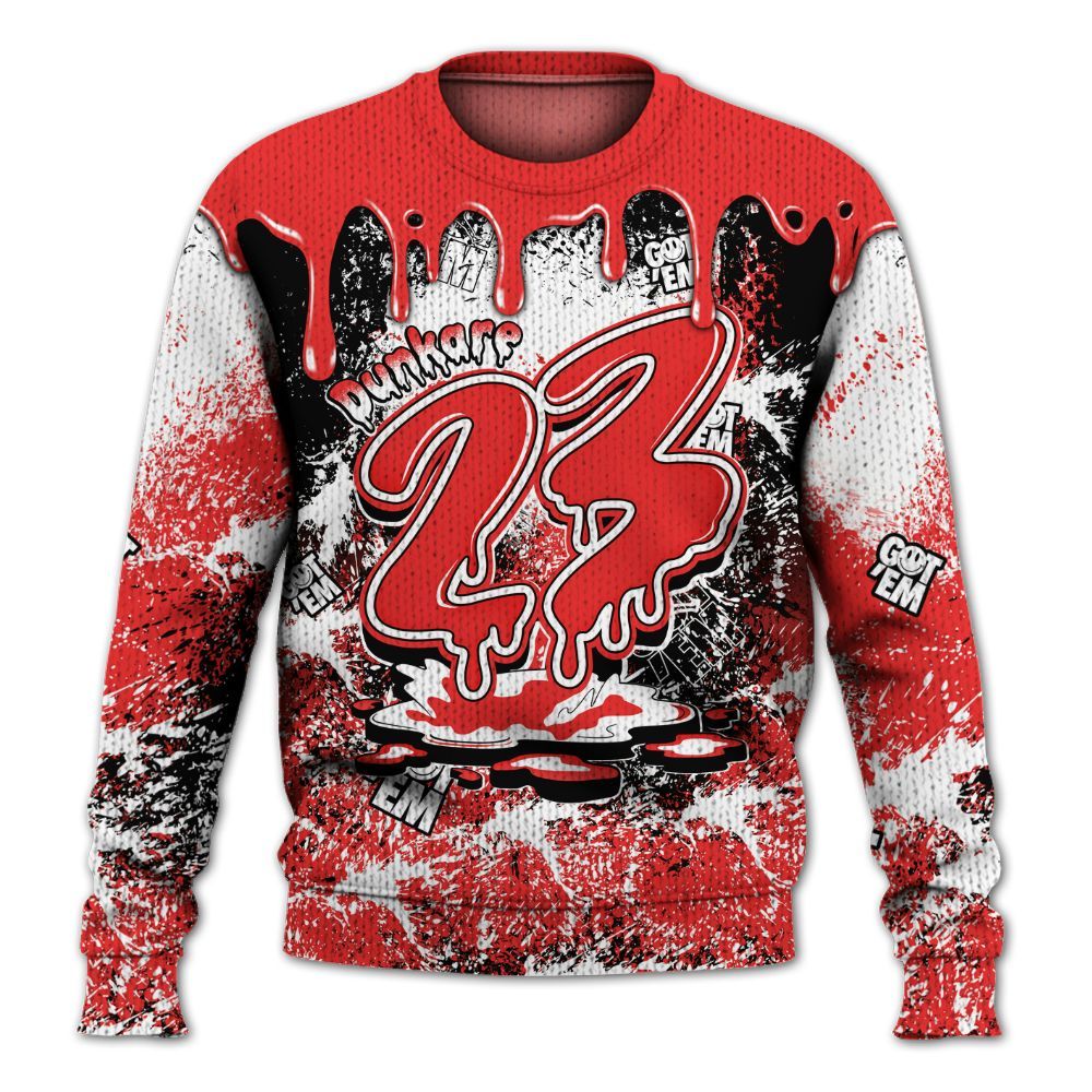 Knitted Sweater To Match Red Thunder 4s - Dripping 23 Drip