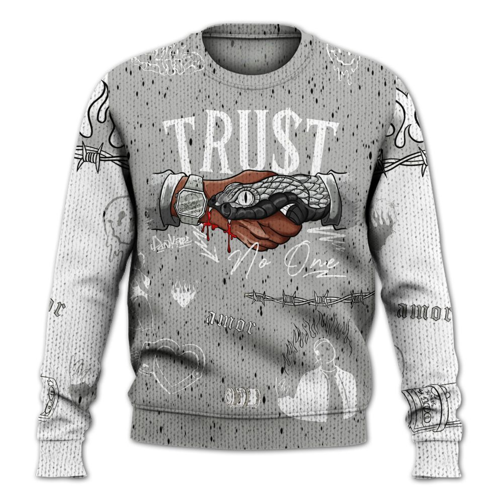 Knitted Sweater To Match Retro White Oreo 4s - Snake Trust No One
